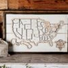 Personalized 3-D USA Puzzle Travel Tracker Map
