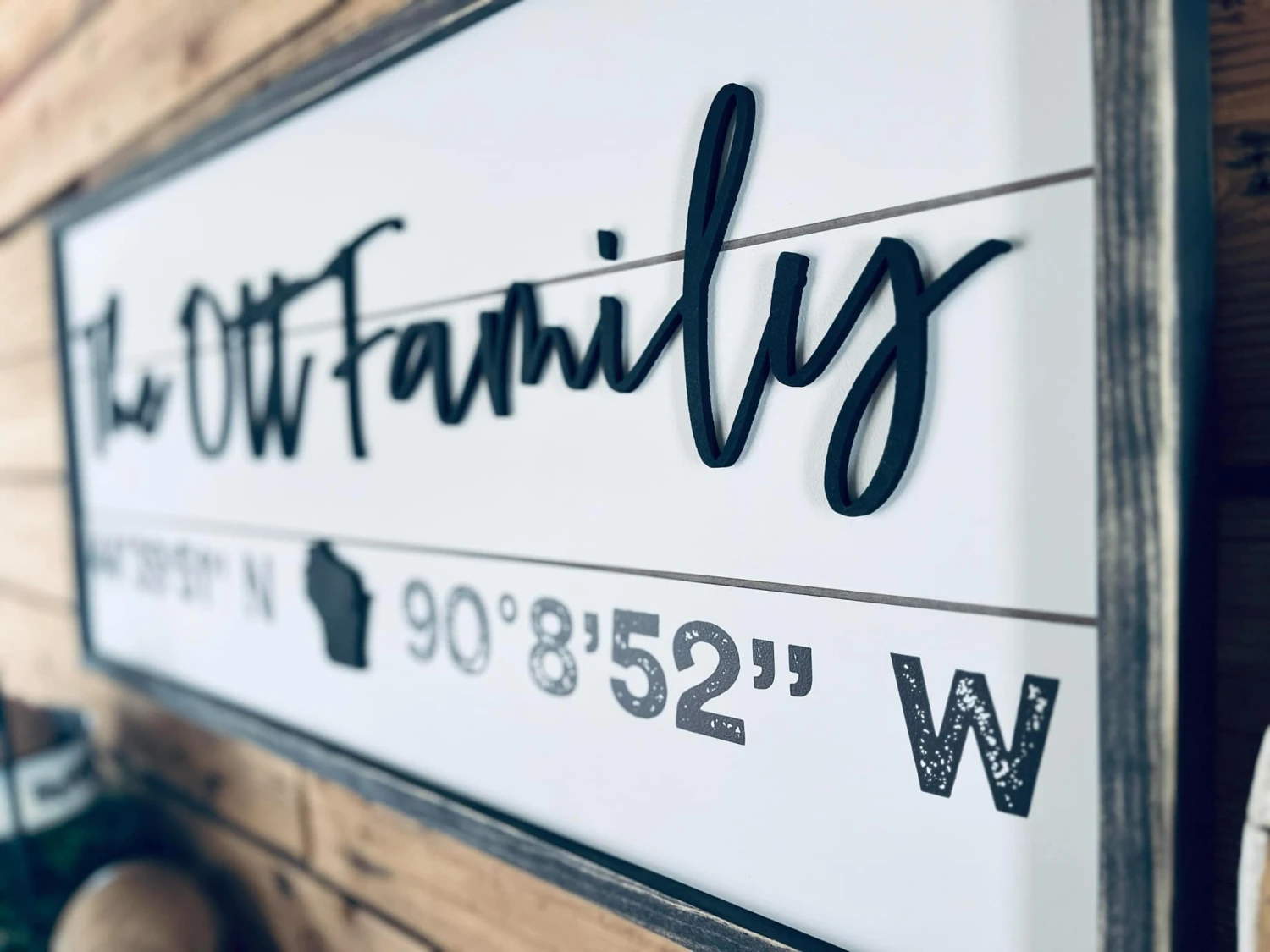 Personalized Family Name Sign With Home Coordinates | Custom Latitude & Longitude Sign 2 Personalized Family Name Sign With Home Coordinates | Custom Latitude & Longitude Sign - Image 2