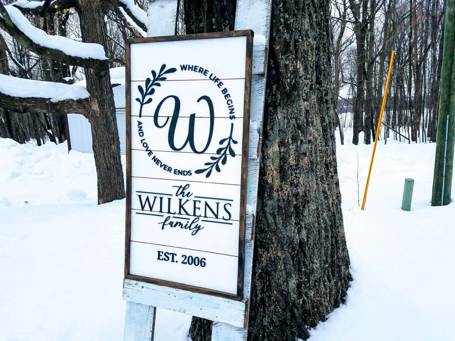 Personalized Raised Lettering Last Name Sign On Shiplap | Where Life Begins And Love Never Ends 3 Personalized Raised Lettering Last Name Sign On Shiplap | Where Life Begins And Love Never Ends - Image 3