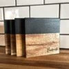 Personalized Coasters | Slate And Wood Coasters | Set Of 4 Square Coasters | Personalized Gifts