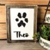 Pet Paw Print Memorial Sign | Dog Print | Home Pet Sign | Wood Signs | Wood Wall Art