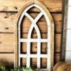 19" Cathedral Wood Arches | Church Window Wall Decor | Farmhouse Window | Wooden Arch | Arched Frame | Cathedral Window Frame