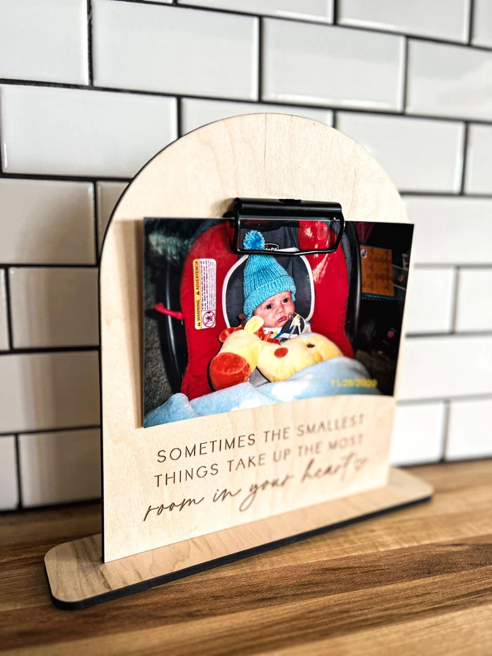 Maple Wood Engraved Shelf Decor - 10" Tall, 8" Wide, Clipboard Clip To Hold Picture, Handcrafted Boho Photo Sign, Laser Engraved Gift For Mom, Arched Design 4 Maple Wood Engraved Shelf Decor - 10" Tall, 8" Wide, Clipboard Clip To Hold Picture, Handcrafted Boho Photo Sign, Laser Engraved Gift For Mom, Arched Design - Image 4