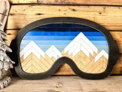 Mountain Mosaic Wall Art | Ski Art | Snowboard Art | Snowboarding Gift | Mountain Wall Art | Ski Goggles Mosaic Art