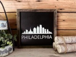 Philadelphia Skyline Art | Pennsylvania Sign | Philadelphia Home Decor | Pennsylvania Gifts | Skyline Sign