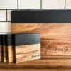 Personalized Coasters And Cheese Board | Slate And Wood Coasters | Set Of 4 Square Coasters | Personalized Gifts