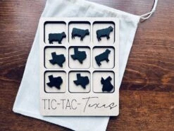 Texas Tic Tac Toe Board With Cow