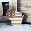 Wisconsin American Flag Wood Magnet