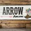 Western Child Name Sign | Shiplap Sign | Cowboy Boots With Flowers Sign