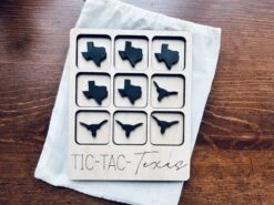 Texas Tic Tac Toe Board With Texas Longhorn