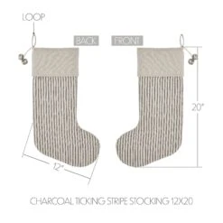 Sawyer Mill Charcoal Ticking Stripe Stocking With Personalized Leather Patch -The Farmer’s Wife WI Deals Store 48b023cf56bebbf80fc58ffe2d54d0dfed70cc9fba53a2a98c430b7607ddc75e