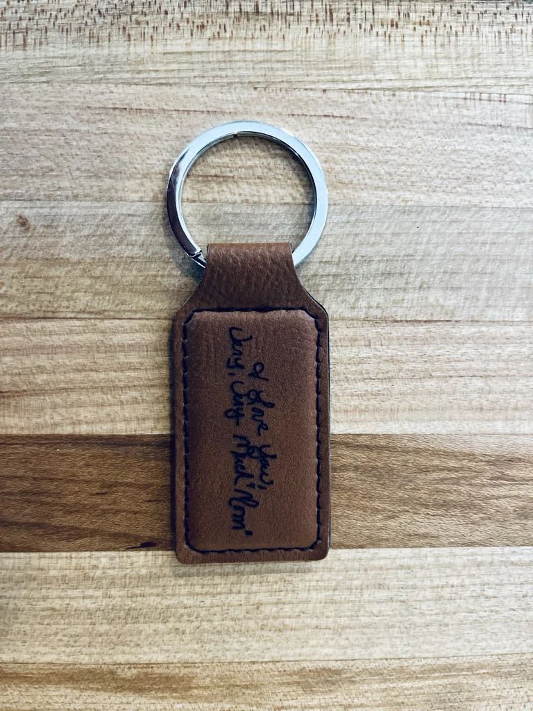 Personalized Engraved Leather Keychain With Handwriting | Custom Handwriting Keychain Keepsake | Memorial Gift, Handwritten Message Gift 3 Personalized Engraved Leather Keychain With Handwriting | Custom Handwriting Keychain Keepsake | Memorial Gift, Handwritten Message Gift - Image 3