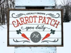 Spring Carrot Patch Farmhouse Sign | Easter Sign With Raised Lettering And Shiplap
