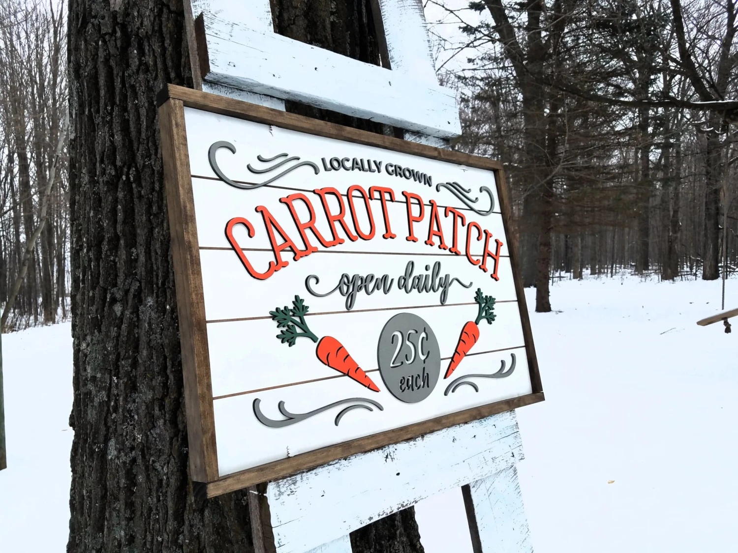 Spring Carrot Patch Farmhouse Sign | Easter Sign With Raised Lettering And Shiplap 4 Spring Carrot Patch Farmhouse Sign | Easter Sign With Raised Lettering And Shiplap - Image 4