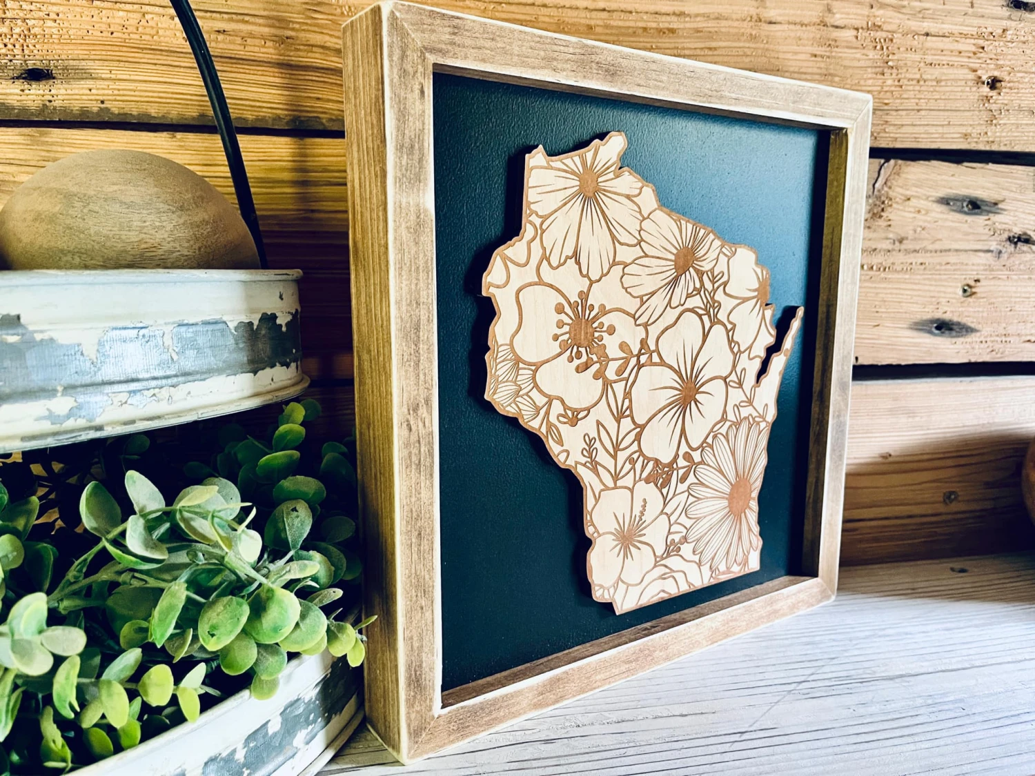 Wisconsin Floral Sign | Wisconsin Art | Wisconsin Home Decor | Wisconsin Gifts 3 Wisconsin Floral Sign | Wisconsin Art | Wisconsin Home Decor | Wisconsin Gifts - Image 3