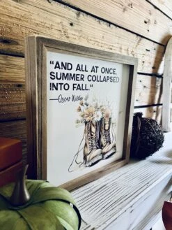 Oscar Wilde Fall Quote Sign | Framed Autumn Wall Art | UV Printed Boots With Flowers | Farmhouse Fall Decor | 12x12 Rustic Sign 9 Oscar Wilde Fall Quote Sign | Framed Autumn Wall Art | UV Printed Boots With Flowers | Farmhouse Fall Decor | 12x12 Rustic Sign -The Farmer’s Wife WI Deals Store 53eae5fe d9ef 412a 81e5 eb230f74b806