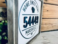 Custom Home Zip Code Sign | Personalized City & Zip Code Decor | Raised Lettering & Printed Background -The Farmer’s Wife WI Deals Store 5a27930d a97c 4156 a461 07d8764edd64