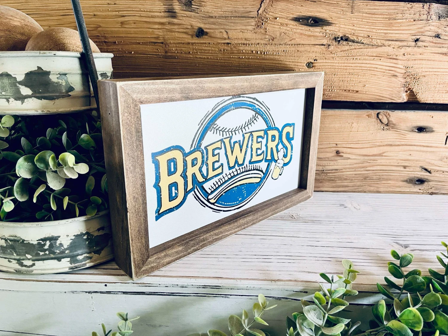 Farmhouse Baseball Wall Art – ‘Brewers’ Sign With Beer Mug And Bat Design, Framed Sports Decor For Man Cave Or Game Room, Wisconsin Fan Gift 8 Farmhouse Baseball Wall Art – ‘Brewers’ Sign With Beer Mug And Bat Design, Framed Sports Decor For Man Cave Or Game Room, Wisconsin Fan Gift - Image 8