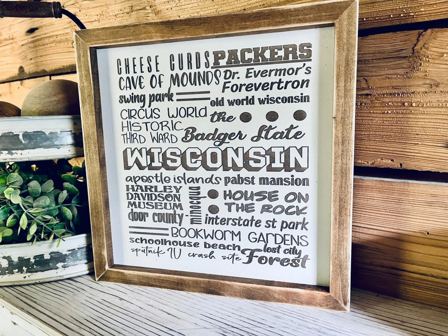Wisconsin Themed Word Art Sign | Wisconsin Art | Wisconsin Home Decor | Wisconsin Gifts 2 Wisconsin Themed Word Art Sign | Wisconsin Art | Wisconsin Home Decor | Wisconsin Gifts - Image 2