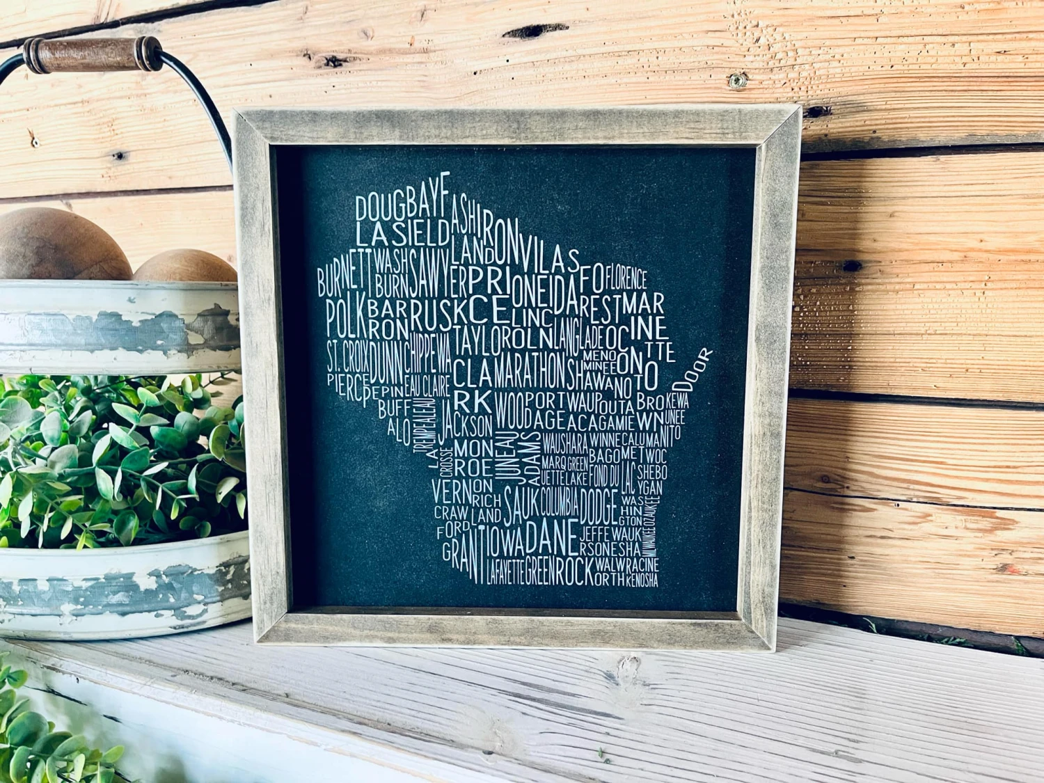 Wisconsin Counties Word Art Sign 1 Wisconsin Counties Word Art Sign