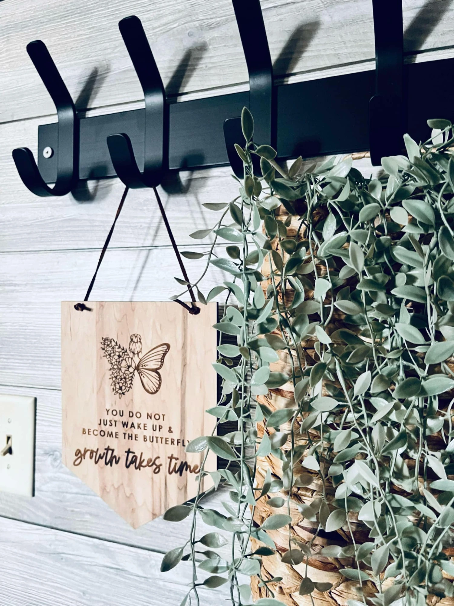 Growth Takes Time" Engraved Maple Wood Sign - Inspirational Wall Decor - Butterfly And Floral Design - Motivational Gift For Home Or Office 6 Growth Takes Time" Engraved Maple Wood Sign - Inspirational Wall Decor - Butterfly And Floral Design - Motivational Gift For Home Or Office - Image 6