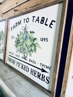 Farm To Table Herb Kitchen Sign Set – Framed Botanical Wall Art – Fresh Picked Herbs, Parsley Sage Mint Basil Thyme – Rustic Farmhouse Kitchen Decor -The Farmer’s Wife WI Deals Store 73df884a 80fe 4939 a53e 5b834b578de9