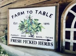 Farm To Table Herb Kitchen Sign Set – Framed Botanical Wall Art – Fresh Picked Herbs, Parsley Sage Mint Basil Thyme – Rustic Farmhouse Kitchen Decor -The Farmer’s Wife WI Deals Store 761e66a1 9e09 465a 93ed a98f039f6c30