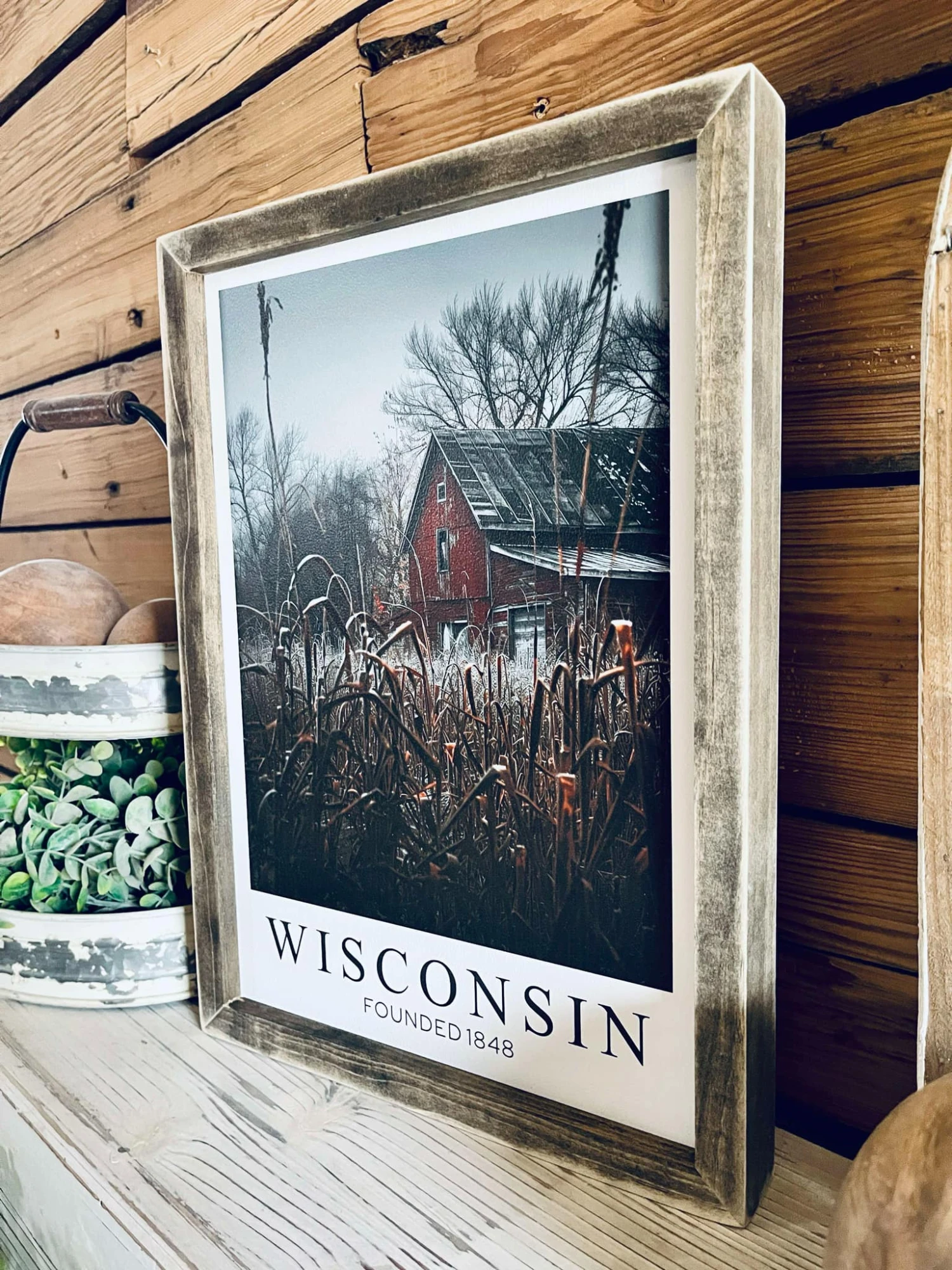 Wisconsin Barn Framed Wood Print | Cabin Decor | Nature-Inspired Wisconsin Gift 2 Wisconsin Barn Framed Wood Print | Cabin Decor | Nature-Inspired Wisconsin Gift - Image 2