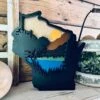 Layered Wisconsin Lake Cutout | Rustic WI Home Decor