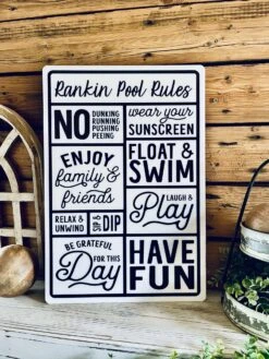 Custom Pool Rules Acrylic Sign | Personalized Family Fun Wall Art | No Running, Sunscreen, Relax & Unwind Decor | Unique Gift For Poolside | Beach House Wall Decor -The Farmer’s Wife WI Deals Store 7c92b52f 75c1 43c1 8a34 74af589dace8