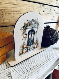 Halloween Porch Decor | Fall Pumpkin Door Sign | UV Printed Wood Arch Shelf Sitter | Farmhouse Halloween Decoration | Autumn Tabletop Decor -The Farmer’s Wife WI Deals Store 7fcdf93a 235e 4351 8aa3 35b454809e71