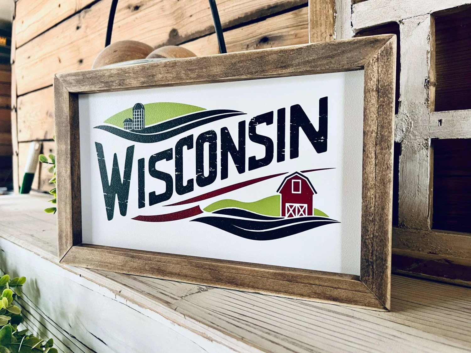 Wisconsin Farmhouse Wood Sign | Barn And Silo Wall Art | Framed Country Decor | Printed Wisconsin State Sign For Home Or Gift 3 Wisconsin Farmhouse Wood Sign | Barn And Silo Wall Art | Framed Country Decor | Printed Wisconsin State Sign For Home Or Gift - Image 3