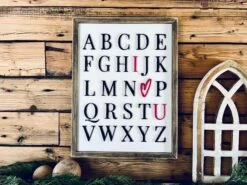 Alphabet I Love You Farmhouse Sign | Nursery Sign | Playroom Sign