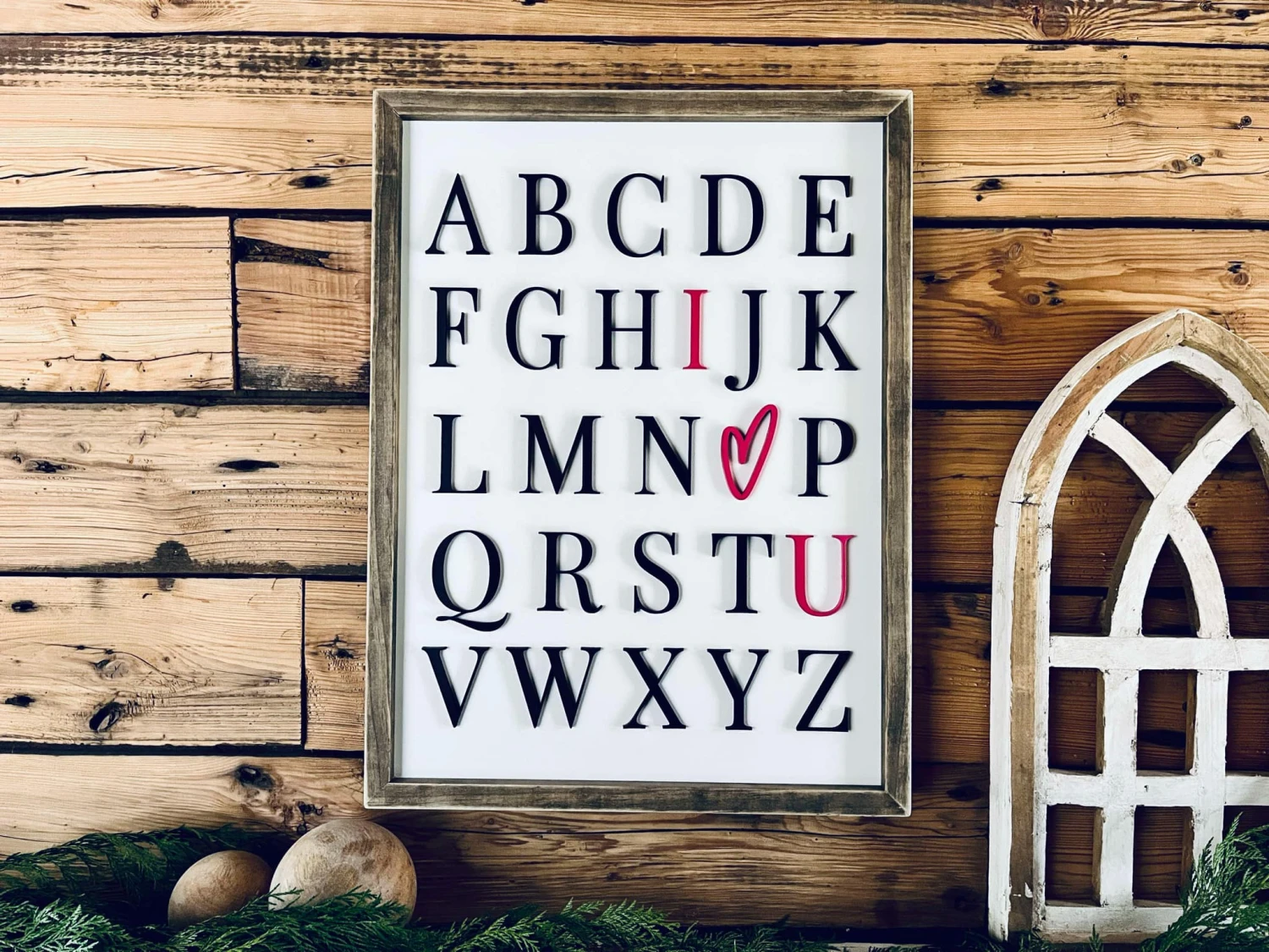 Alphabet I Love You Farmhouse Sign | Nursery Sign | Playroom Sign 1 Alphabet I Love You Farmhouse Sign | Nursery Sign | Playroom Sign