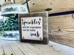 Funny Bathroom Sign For Kids | Sprinkles Are For Cupcakes Not Toilet Seats | Farmhouse Bathroom Decor | Small Wooden Bathroom Shelf Sign 5 Funny Bathroom Sign For Kids | Sprinkles Are For Cupcakes Not Toilet Seats | Farmhouse Bathroom Decor | Small Wooden Bathroom Shelf Sign -The Farmer’s Wife WI Deals Store 9272b5f1 33ce 47b1 9f02 f936e66e321d
