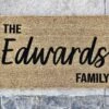 Custom Family Name Coir Door Mat | Personalized Family Doormat