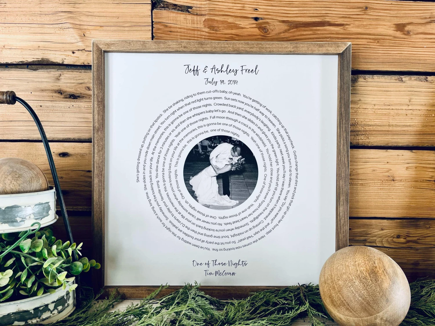 Personalized Wedding Song Lyric Print With Photo - Custom Anniversary Gift, First Dance Song, Framed Keepsake, Wedding Decor 1 Personalized Wedding Song Lyric Print With Photo - Custom Anniversary Gift, First Dance Song, Framed Keepsake, Wedding Decor