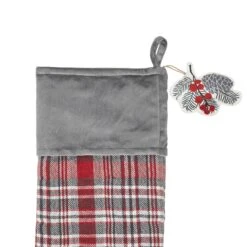 Gregor Plaid Stocking With Personalized Leather Patch -The Farmer’s Wife WI Deals Store 9d92227e1babcf5d94afdcf898007548610b30139caf1f7b9eba3351eba0daad