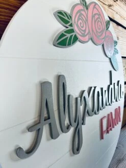 Nursery Name Sign With Flowers | Nursery Wall Art | Nursery Decor Girl -The Farmer’s Wife WI Deals Store AB712A9A 96BE 48C5 A317 30E817E986E9
