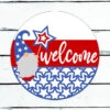 America Welcome Gnome DIY Sign Kit | DIY Paint Party Set | Patriotic Decor | Round Door Hanger Sign | Patriotic Door Hanger
