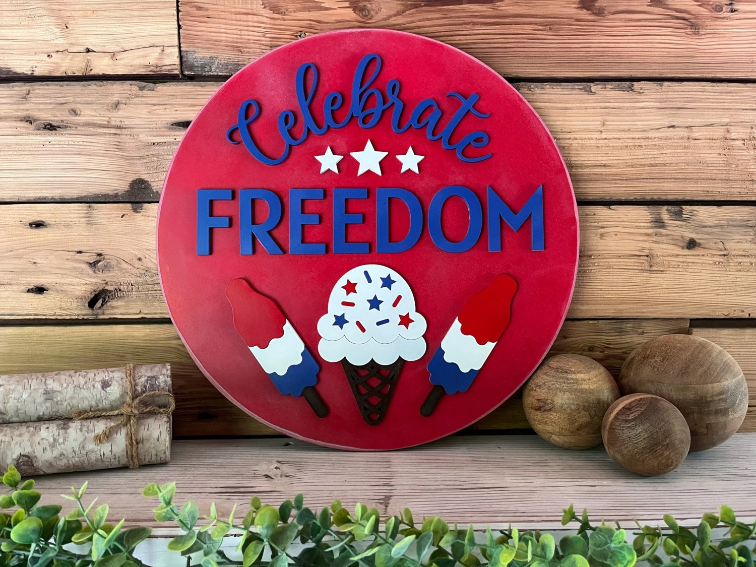 America Celebrate Freedom Round Sign | Patriotic Decor | Round Door Hanger Sign | Patriotic Door Hanger 1 America Celebrate Freedom Round Sign | Patriotic Decor | Round Door Hanger Sign | Patriotic Door Hanger