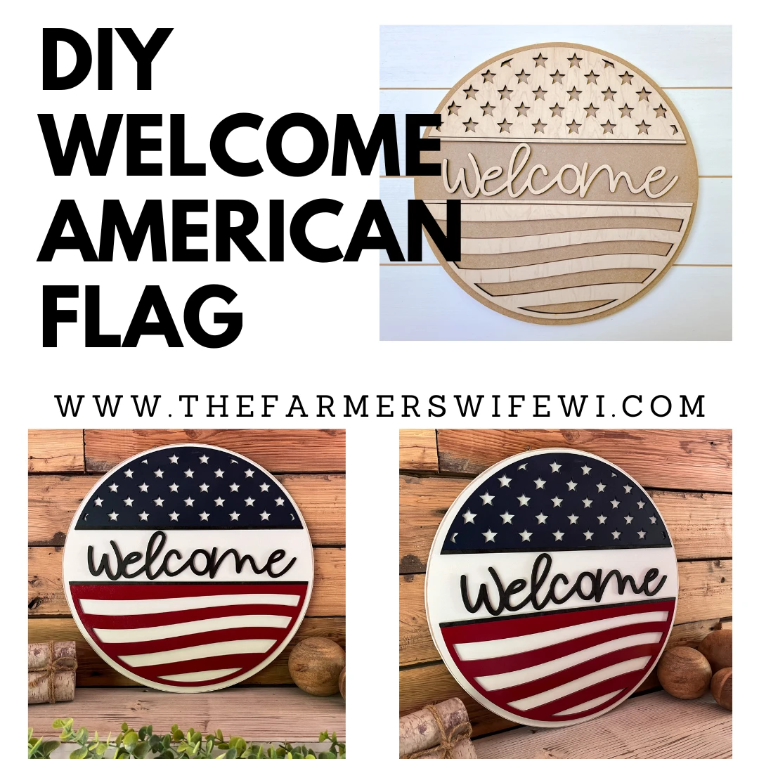 America Welcome DIY Sign Kit | DIY Paint Party Set | Patriotic Decor | Round Door Hanger Sign | Patriotic Door Hanger 1 America Welcome DIY Sign Kit | DIY Paint Party Set | Patriotic Decor | Round Door Hanger Sign | Patriotic Door Hanger