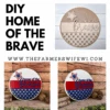 America Home Of The Brave DIY Sign Kit | DIY Paint Party Set | Patriotic Decor | Round Door Hanger Sign | Patriotic Door Hanger