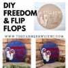 America Freedom And Flip Flops DIY Sign Kit | DIY Paint Party Set | Patriotic Decor | Round Door Hanger Sign | Patriotic Door Hanger