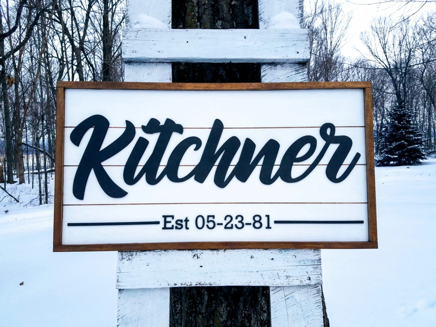 Personalized Raised Lettering Last Name Sign On Shiplap 5 Personalized Raised Lettering Last Name Sign On Shiplap - Image 5