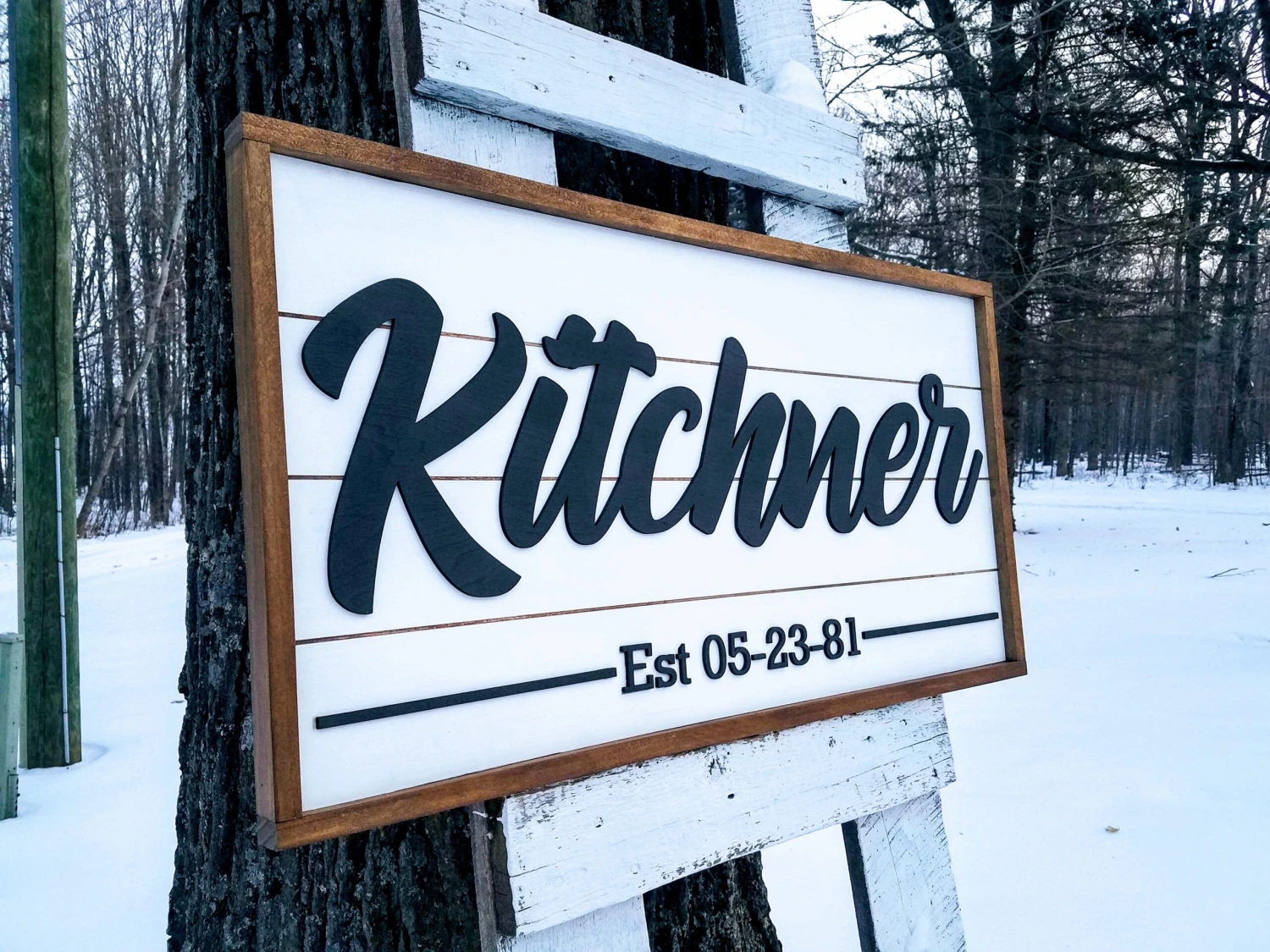 Personalized Raised Lettering Last Name Sign On Shiplap 6 Personalized Raised Lettering Last Name Sign On Shiplap - Image 6