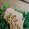 Wisconsin Floral Wood Magnet