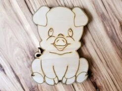 DIY Barn Animal Wood Cutout Paint Kit | Pig Sign Paint Kit | Kids Paint Kit