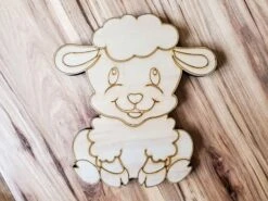 DIY Barn Animal Wood Cutout Paint Kit | Sheep Sign Paint Kit | Kids Paint Kit