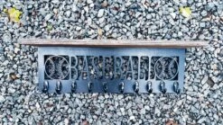 Personalized Cutout Shelf With Hooks | Name And Sport